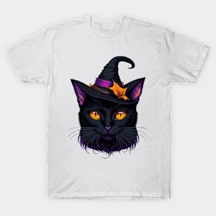 Halloween Witch Cat T-Shirt